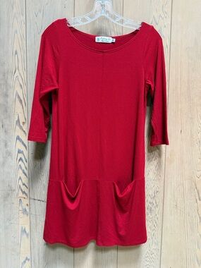 Fighting Eel Bold Red Scoop Neck Dress